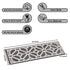 Ophelia  Gray/White  Authentic Turkish Premium Quality Stair Rugs - Medium Pile - Machine Washable Indoor Carpet Stair Treads-Multi Pack Sets With TPE Backing